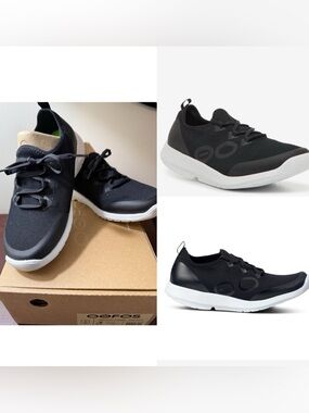 OOfos White/Black OOMG Sport LS Women's Shoes 5076-WHT/BLK